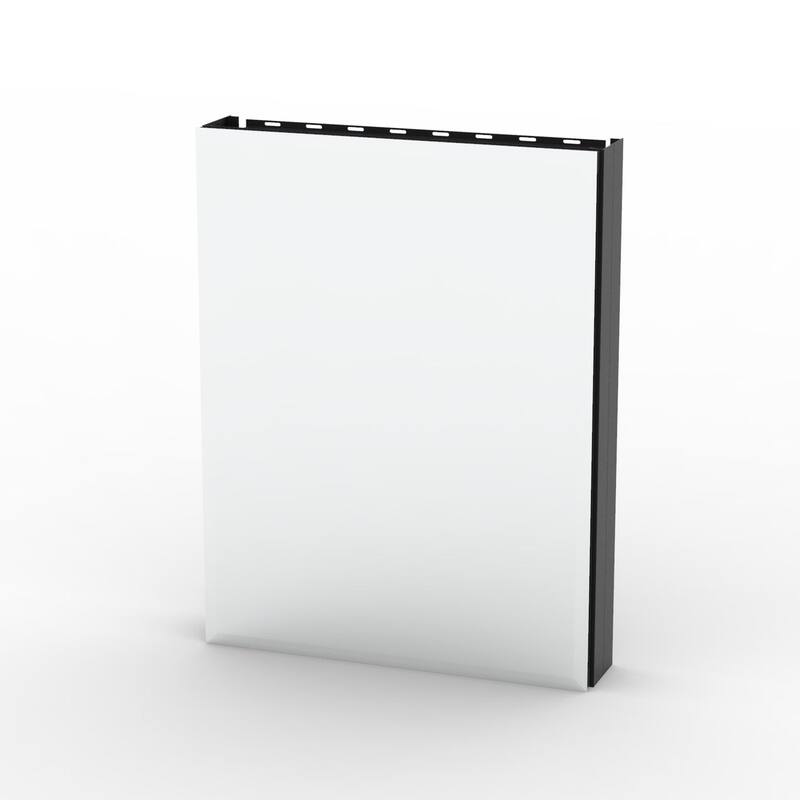 23" x 30" Rectangular Aluminum Surface Mount Medicine Cabinet with Mirror and Shelves - 23" x 30" - Matte Black