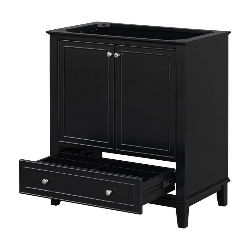 30" Bathroom Vanity without Sink, Base Only,Multi-functional Bathroom Cabinet with Doors and Drawer,Solid Frame and MDF Board