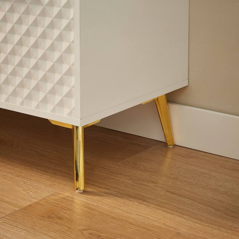 Modern Fashion Geometric Style TV Stand with Adjustable Metal Feet