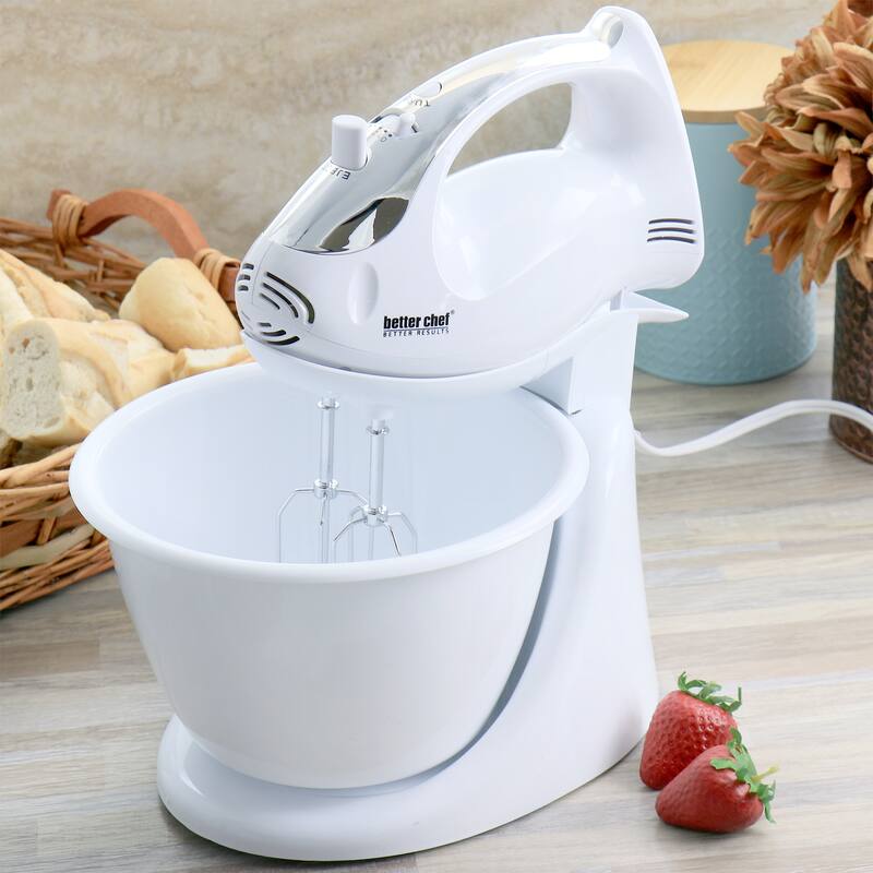 Better Chef 200 Watt Stand/Hand Mixer with Mixing Bowl - 5 Speed