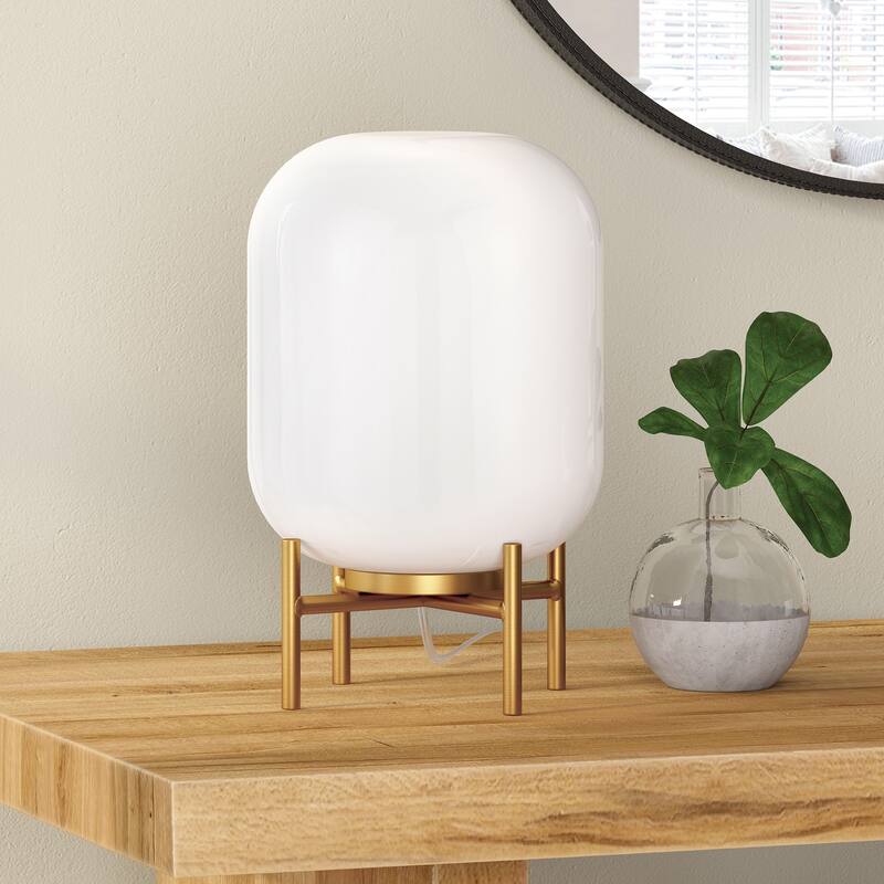 Carson Carrington Sagen Glass and Brass Table Lamp