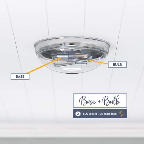 dimension image slide 5 of 7, Prominence Home Madalyn, Flushmount Light Fixture