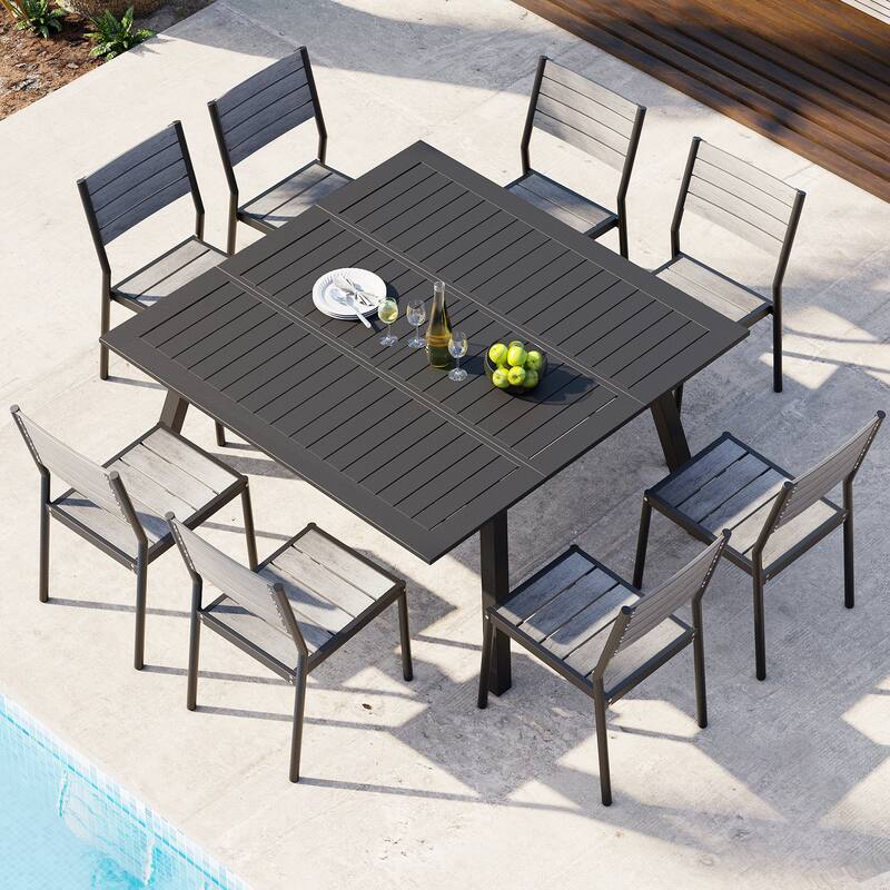 Outdoor Aluminum Dining Chairs Modern Stackable Chairs for Patio