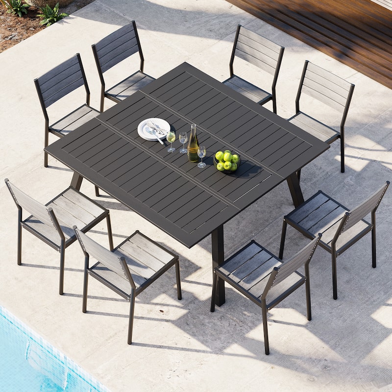 Outdoor Dining Chairs Modern Aluminum Stackable Armless Chairs for Patio