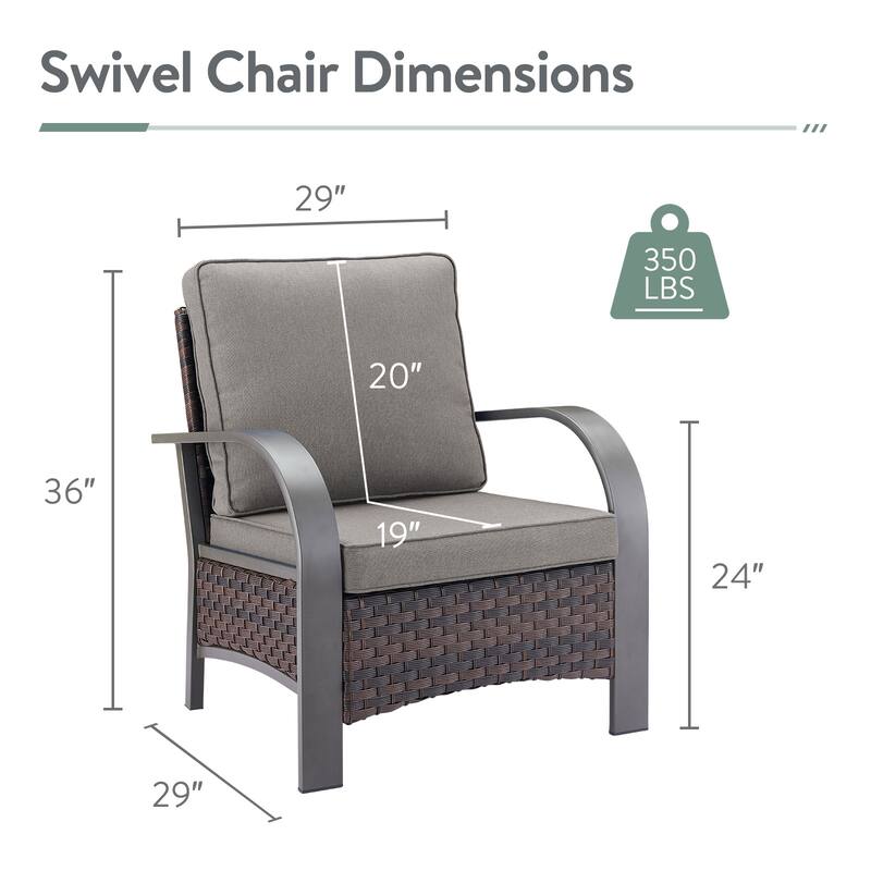 PE Wicker 2 Patio Chairs with Cushion