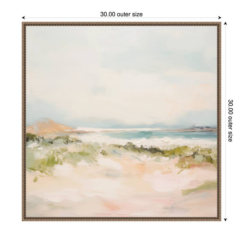 Kate and Laurel Tranquil Landscape III Square by Amy Lighthall Framed Canvas Wall Art Print