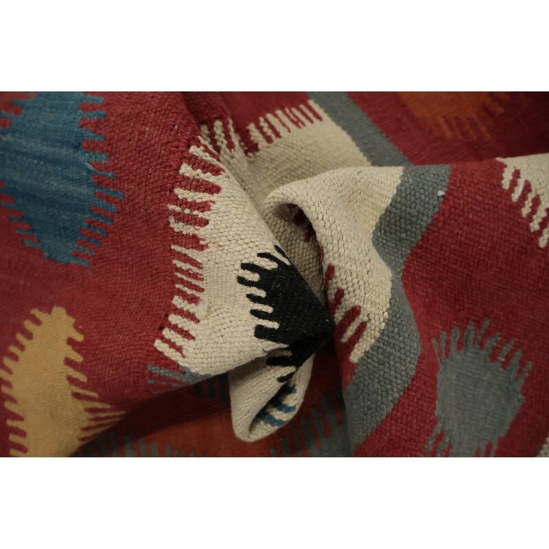 Hand Woven Oriental 100% Wool Carpet Southwestern Modern Greys & Charcoal Kilim Area Rug - 9' 9'' X 6' 7''