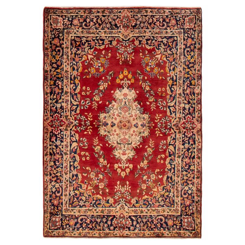 ECARPETGALLERY Hand-knotted Anatolian Vintage Red Wool Rug - 4'11 x 7'1 - Red - 4'11 x 7'1