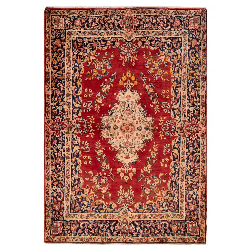 ECARPETGALLERY Hand-knotted Anatolian Vintage Red Wool Rug - 4'11 x 7'1