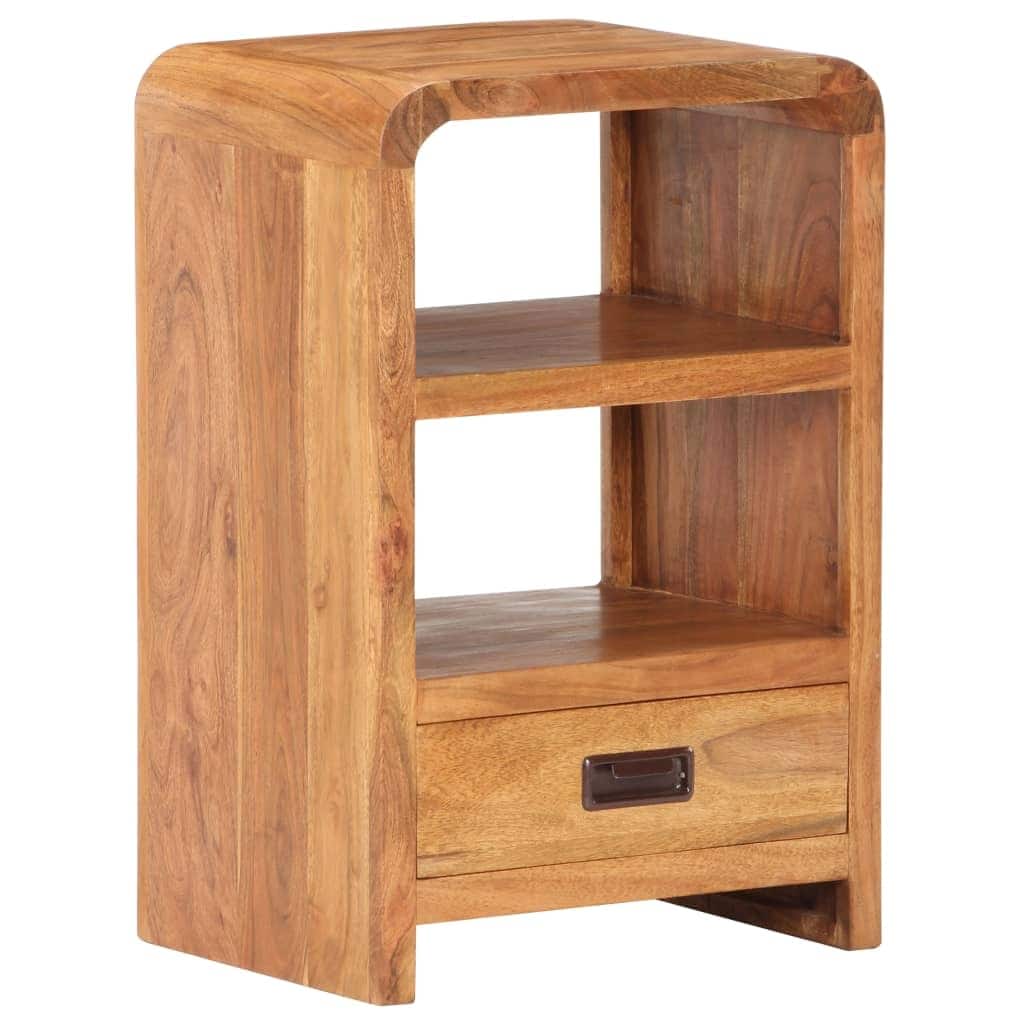 vidaXL Bedside Table 15.7"x11.8"x23.6" Solid Acacia Wood Honey Finish