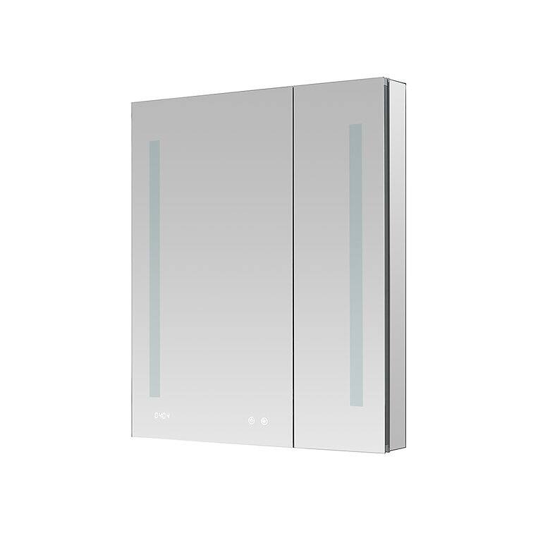 AQUADOM Signature Royale 36W LED Medicine Cabinet Defogger, 3X LED Vertically Adjustable Magnifying Mirror, Electrical Outlets