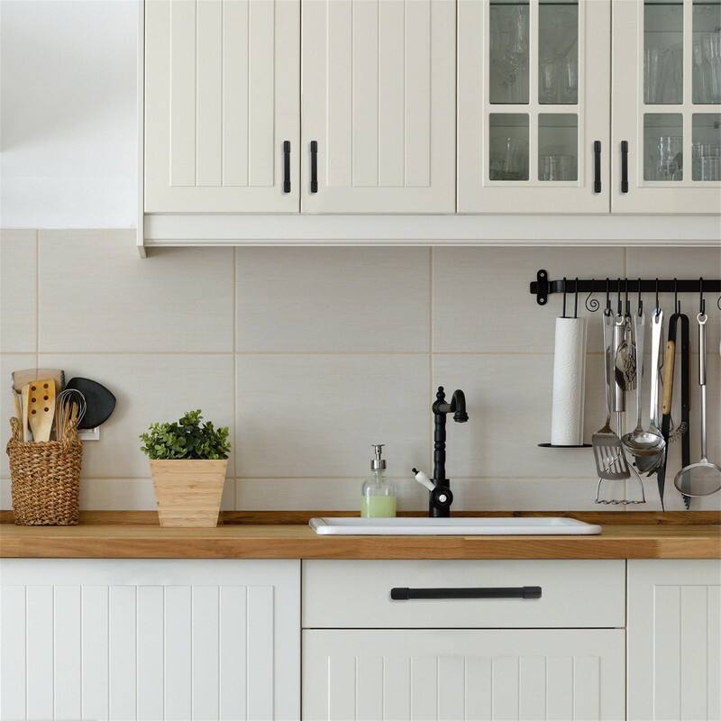 6 Pack Matte Black Cabinet Pull - 12.64 x 4.37 x 2.36