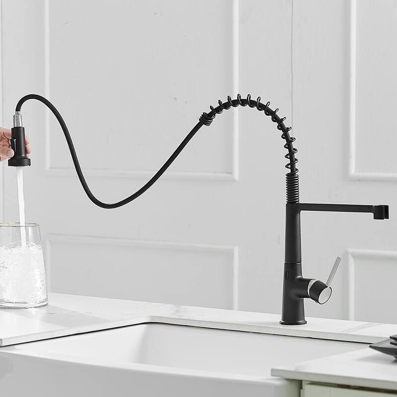Single Handle Spring Touchless Pull Down Kitchen Faucet