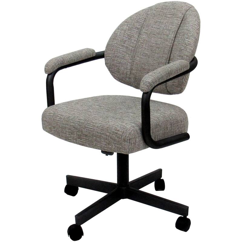 Swivel Tilt Kitchen Chair with Wheels M-70 Casters - N/A - Jetty June - Black