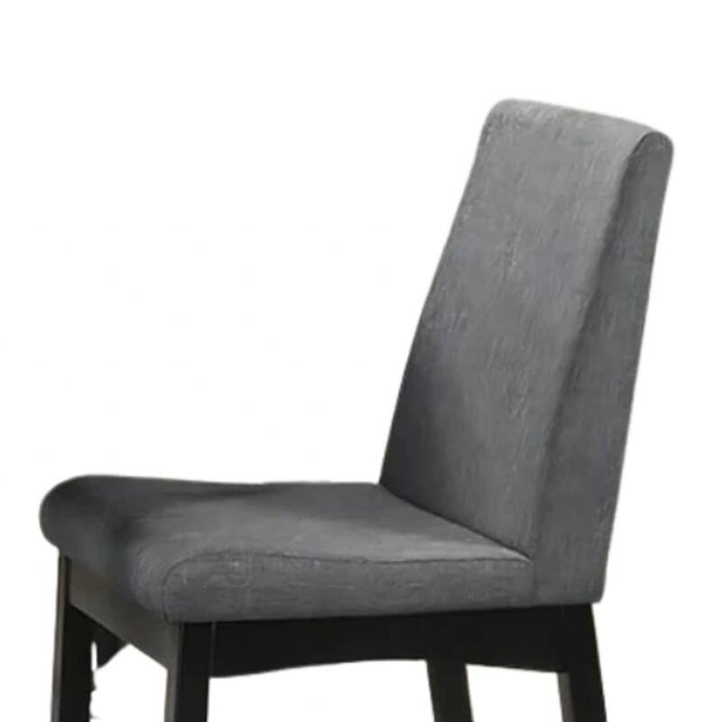 Heni Counter Height Chair, Gray Polyester Cushions, Dark Walnut Brown