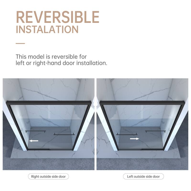56-60"x70" Double Sliding Shower Door,Bypass Bathroom Sliding Door