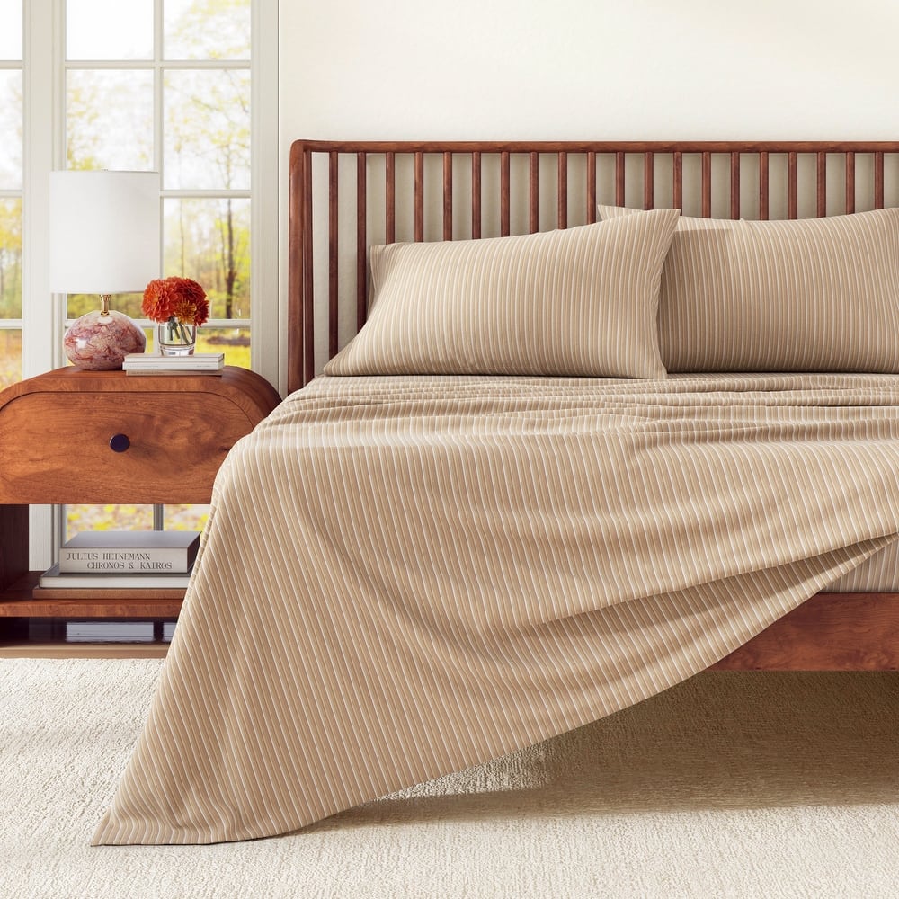 Linery & Co. Ultra-Soft Turkish Cotton Plaid Flannel Sheet Set