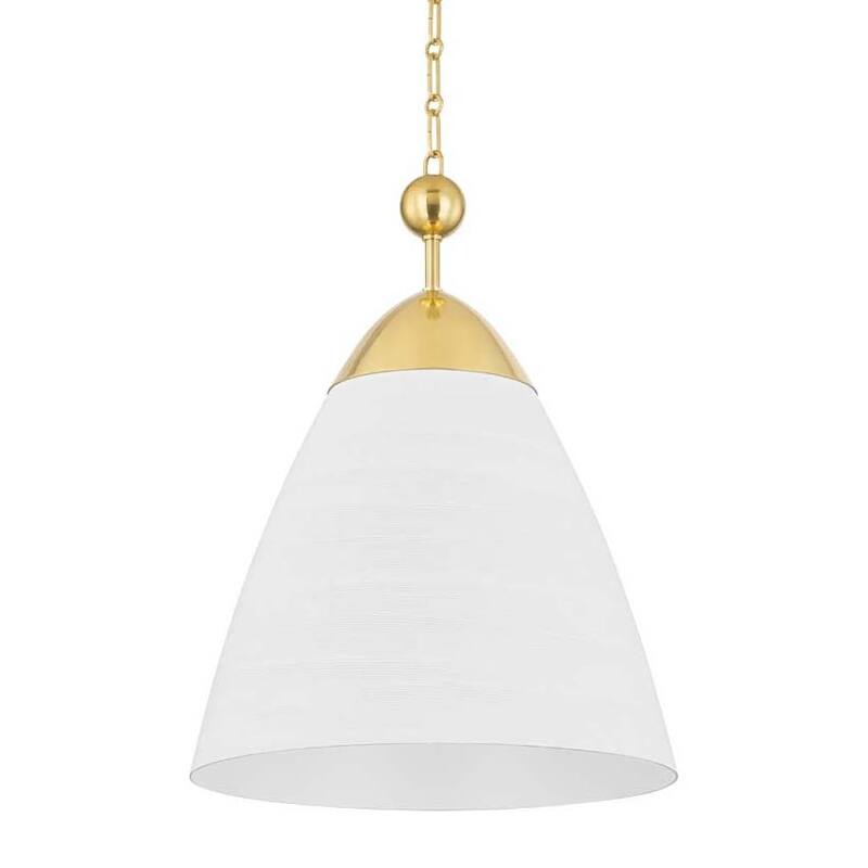 Hudson Valley Lighting BKO1501 Bronson 20" Wide Pendant - Aged Brass / White Plaster