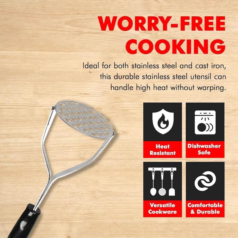 Chef Craft Stainless Steel Small Hole Hand Potato Masher