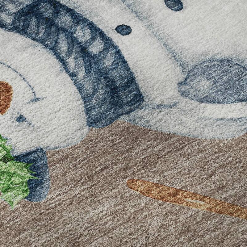 Premium Washable Super Soft Winter Holiday Snowman Mayfield Rug