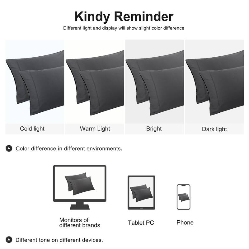 Pillowcase Set of 2 Soft Cotton with Zipper