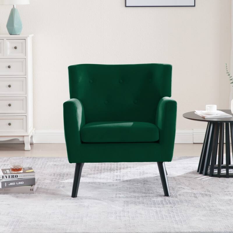 Velvet Upholstered Armchair Tufted Accent Chair, Set of 2 - 30.71"H x 28.35" W x 27.56"D