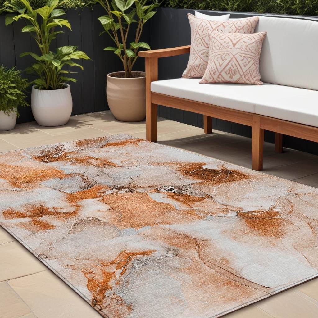 Jaro Contemporary Abstract Weather Resistant Timeless Fusion Outdoor Rug