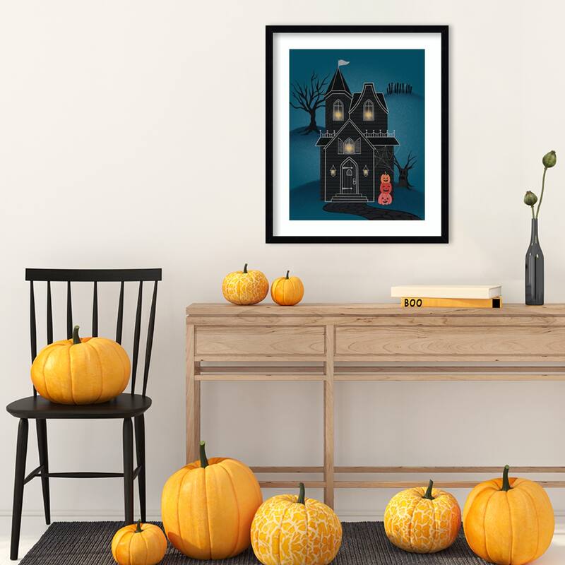 Hometown Halloween II by Softshell Studio Wood Framed Wall Art Print