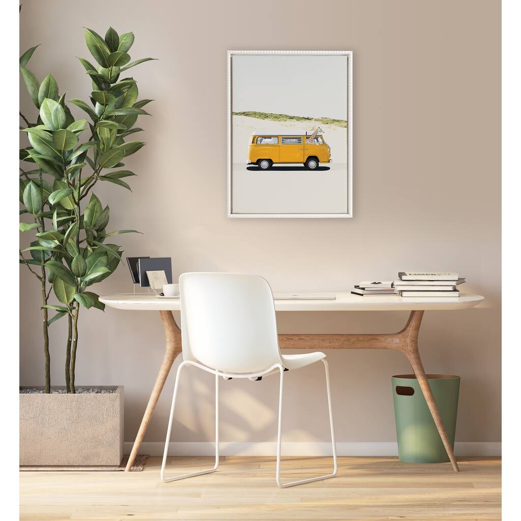 Sylvie Beaded Giraffe Adventure Framed Canvas by July Art Prints