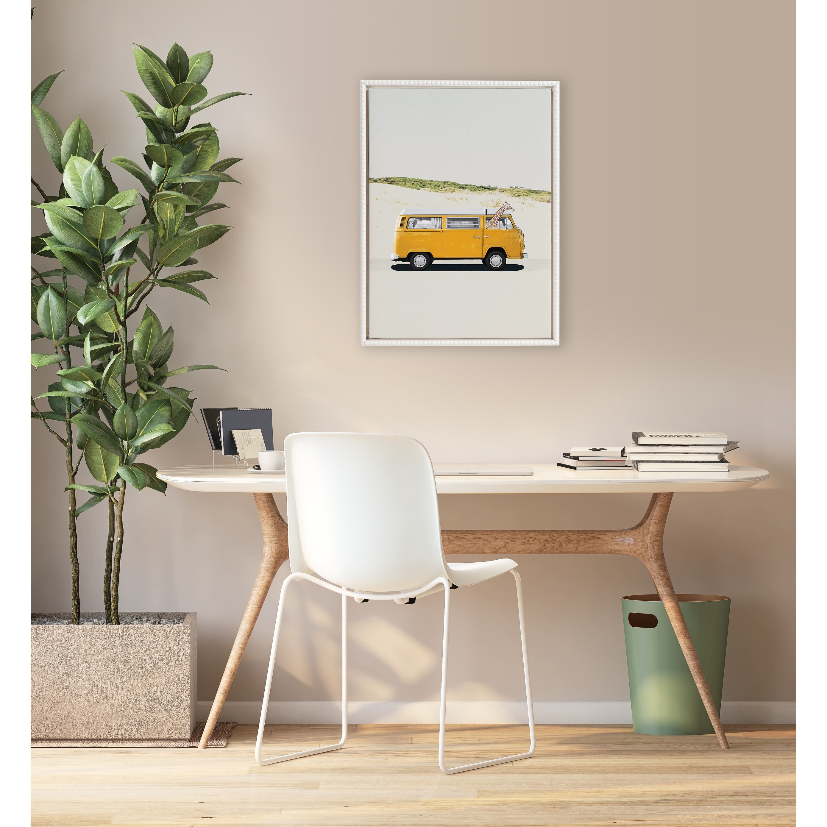 Sylvie Beaded Giraffe Adventure Framed Canvas by July Art Prints