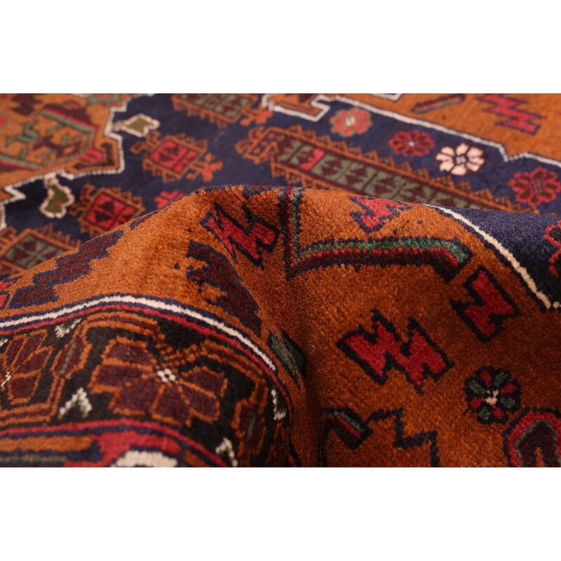 ECARPETGALLERY Hand-knotted Teimani Brown, Dark Navy Wool Rug - 3'9 x 7'0