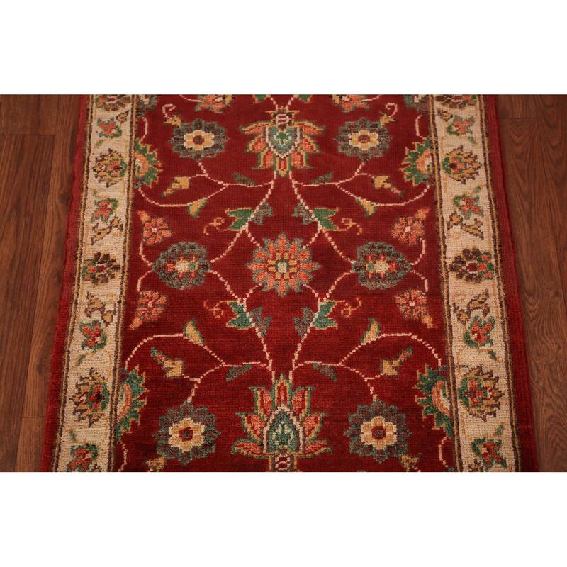 Red Floral Kazak Foyer Rug Hand-Knotted Wool Carpet - 2'0" x 3'0"