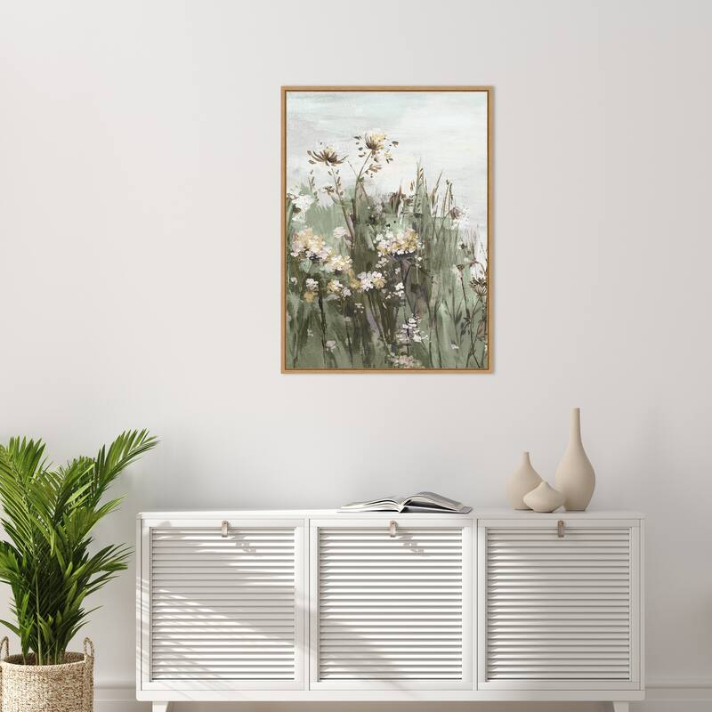 Wildflowers in a Gentle Breeze No. 2 by PI Studio Framed Canvas Wall Art Print