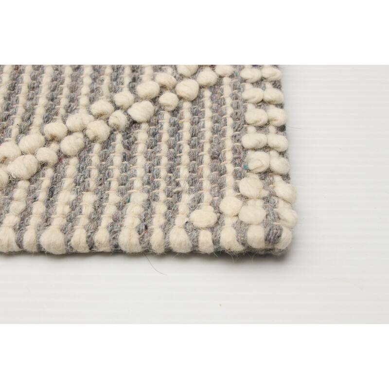 ECARPETGALLERY Braid weave Sienna Grey Wool Rug - 5'0 x 8'0