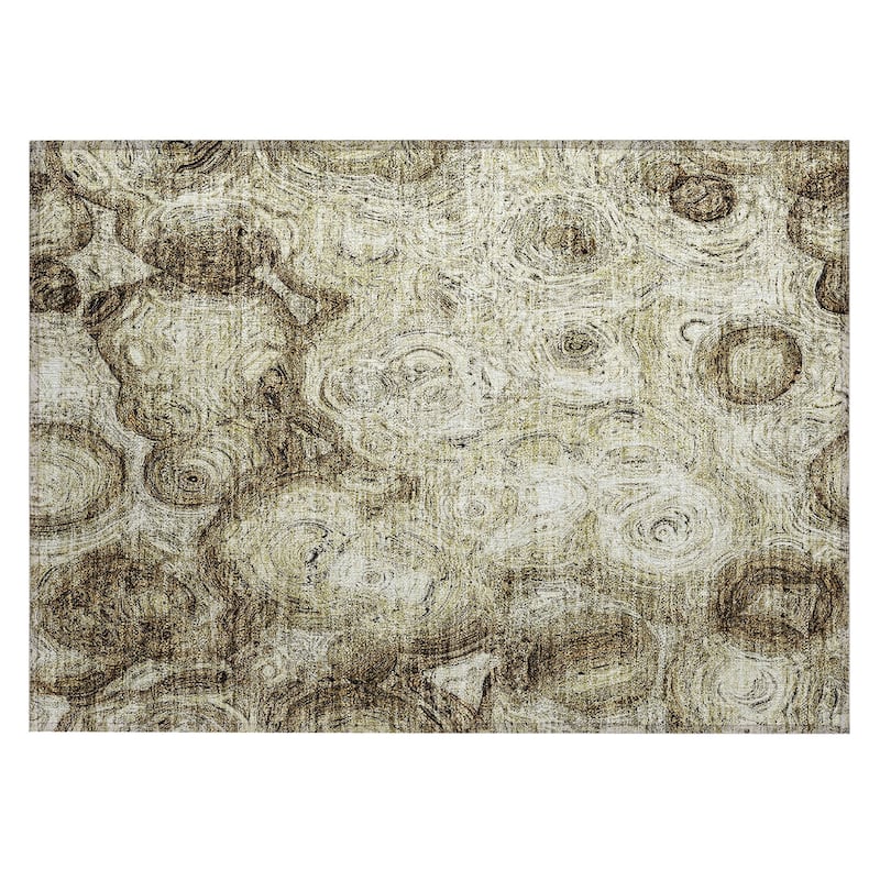 Machine Washable Indoor/ Outdoor Chantille Abstract Waves Rug