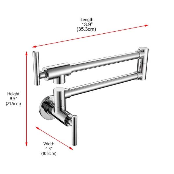 dimension image slide 1 of 3, Elegant Lighting FAK-312 Gabriel 1.8 GPM Wall Mounted Single Hole Pot