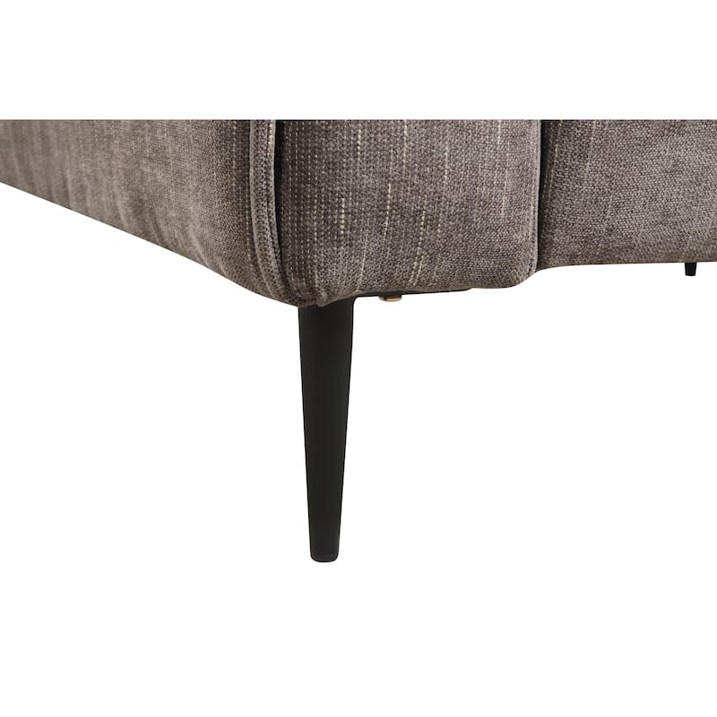 Valentina 38.5" Gray Chenille Chair with Metal Legs and Throw Pillow - Gray