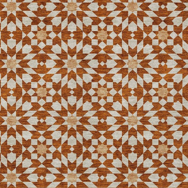 HomeRoots Floral Medallion Transitional Rectangle Outdoor Rug