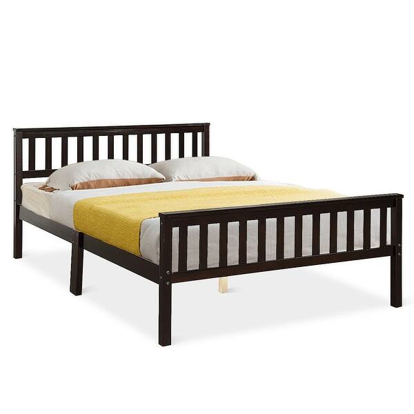 Shop Gymax Wood Bed Frame Wood Slats Support Platform W Solid