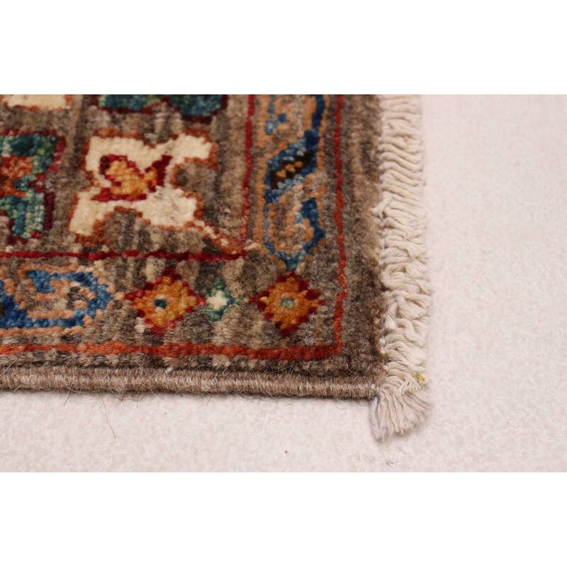 ECARPETGALLERY Hand-knotted Modern Ersari Taupe Wool Rug - 4'2 x 6'6