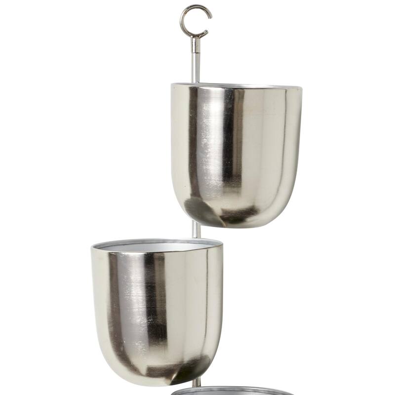Metal Indoor Outdoor Layered Indoor Outdoor Wall Planter - Gold, Silver, Black, White - Roche River Decor