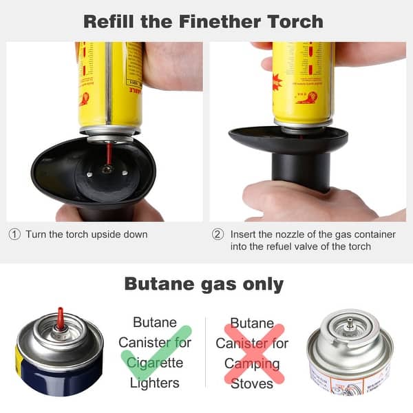 Shop Finether Chef Culinary Butane Torch Refillable Cooking
