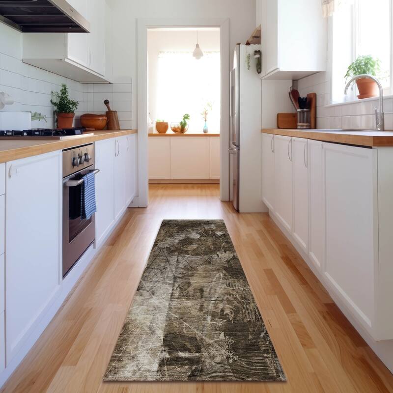 Premium Washable Super Soft Abstract Nature Mayfield Rug - Taupe - 2' 3" x 7' 6" - Runner
