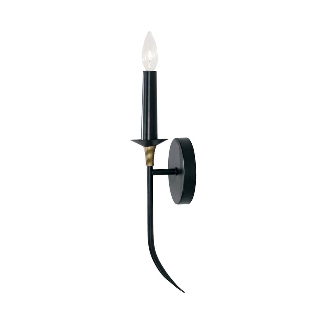 Amara 1-light Matte Black/ Brass Wall Sconce