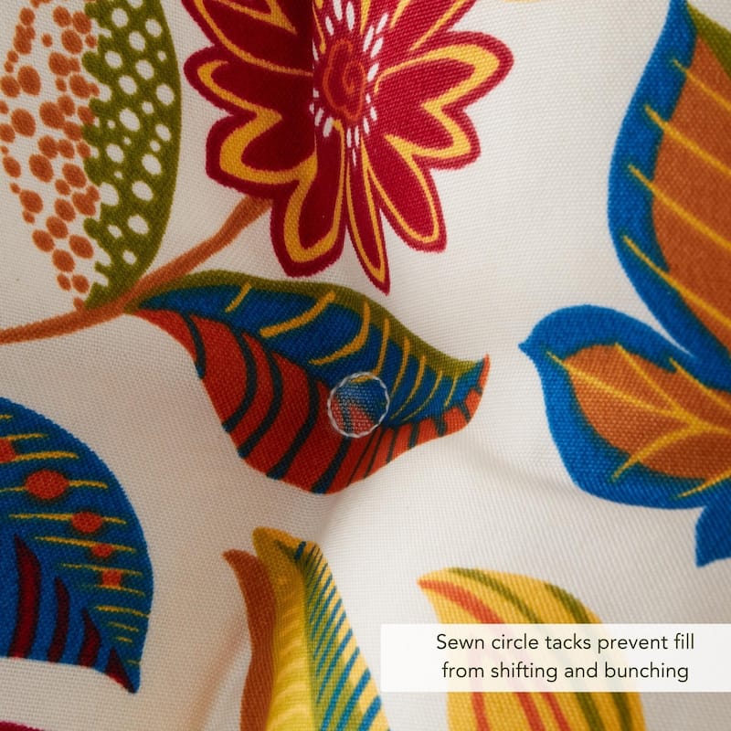Esprit Floral 15-inch Round Outdoor Bistro Chair Cushion (Set of 4)