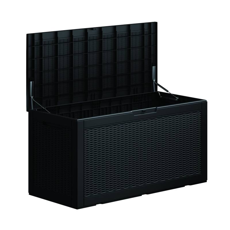 100 Gallon Resin Lockable Patio Outdoor Storage Deck Box Bed Bath