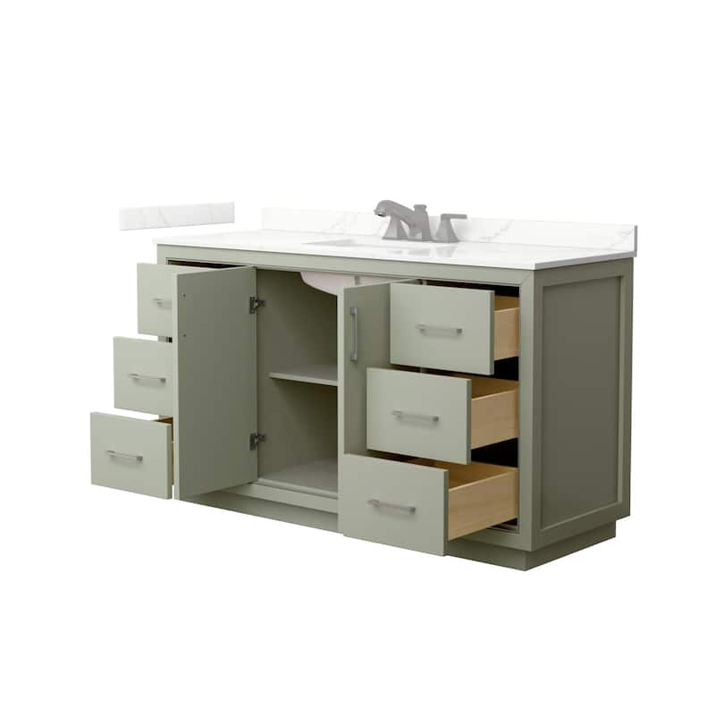 Wyndham Collection WCF111160S-QTZ-US3MXX Icon 60" Free Standing Single