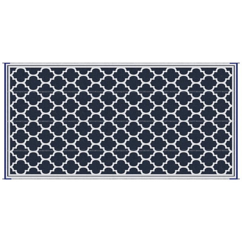 Outsunny Reversible Outdoor RV Rug, Patio Floor Mat, Plastic Straw Rug for Backyard, Deck, Picnic, Beach, Camping