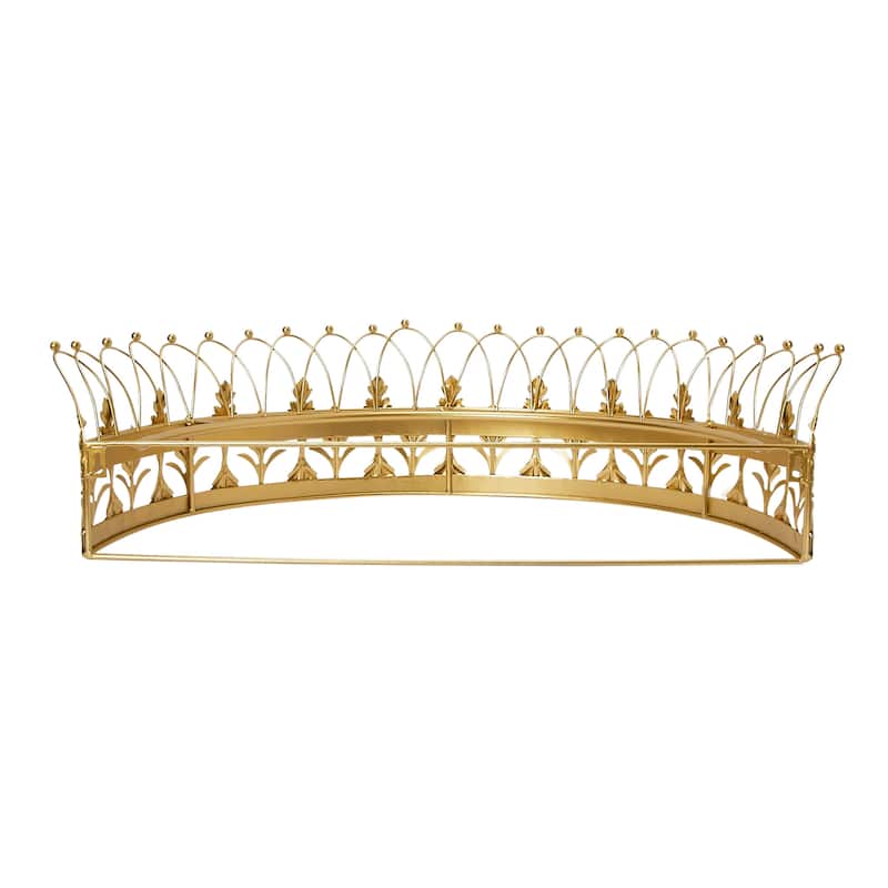 Decorative Metal Curtain or Canopy Crown - 29.0"L x 13.8"W x 7.9"H