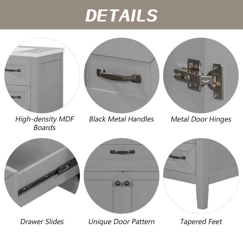 Bathroom Vanity with Sink Combo, Bathroom Cabinet with Drawers